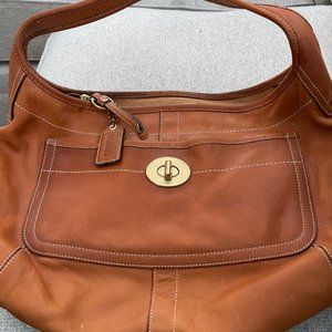 Coach leather bag, light brown